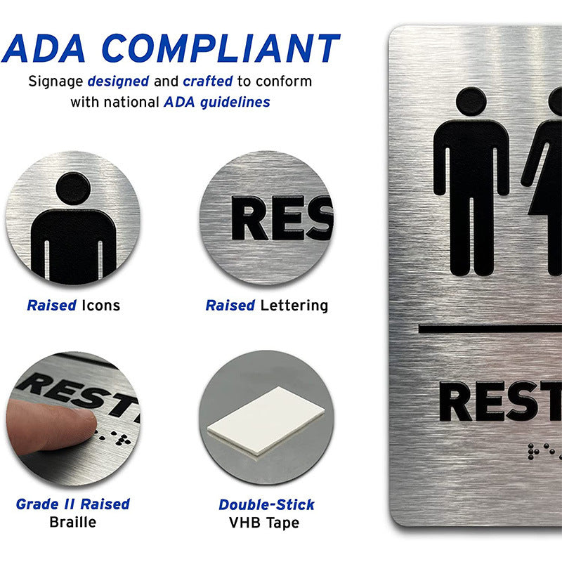 Women/Wheelchair Restroom ADA Compliant sign Braille