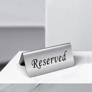 stainless steel desktop logo reserved table card Reserved restaurant double-sided card No smoking reminder card