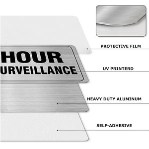 supply 24-hour monitoring signs English warning signs US private territory courtyard monitoring area signs