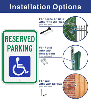 Reflective signs All reserved Aluminum parking Reserved parking signs Disabled parking signs Signage signage