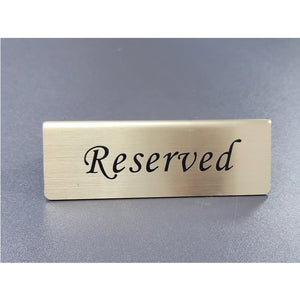 Spot Cross-border stainless steel desktop logo Booked table card Reserved restaurant double-sided sign Tip card