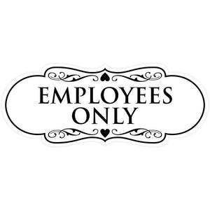 employees only Customers stop Acrylic Employees only Safety warning signs