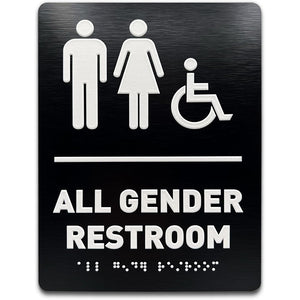 special aluminum-plastic panel toilet signage three-dimensional braille RESTROOM prompt sign raised text sign