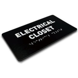 Electrical Cabinet Signs - ADA-compliant utility signs, raised letters, level 2 braille