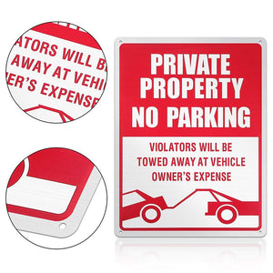 no parking warning sign English aluminum plate reflective film NO PARKING sign