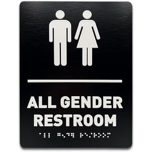 special aluminum-plastic panel toilet signage three-dimensional braille RESTROOM prompt sign raised text sign