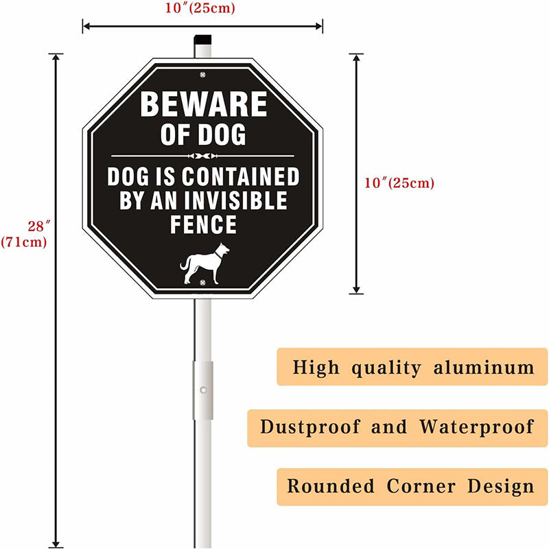 Aluminum Residential Yards with Piles Beware of Dogs Reflective Metal Yard Signs Beware of Dogs