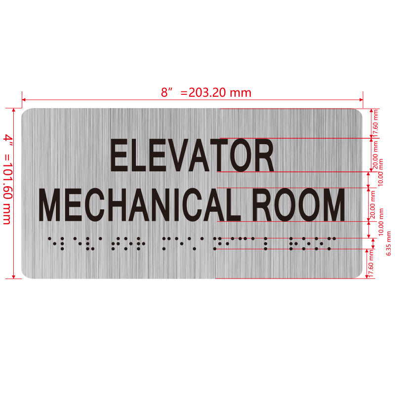 building sign 8X4 inch touch braille sign Braille BUILDING SIGN