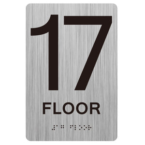 brushed aluminum bathroom signage three-dimensional braille sign raised text sign