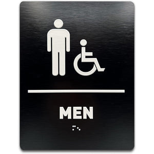 special aluminum-plastic panel toilet signage three-dimensional braille RESTROOM prompt sign raised text sign