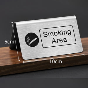 stainless steel desktop logo reserved table card Reserved restaurant double-sided card No smoking reminder card