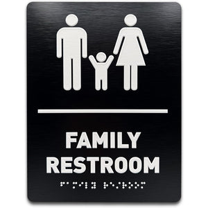 special aluminum-plastic panel toilet signage three-dimensional braille RESTROOM prompt sign raised text sign