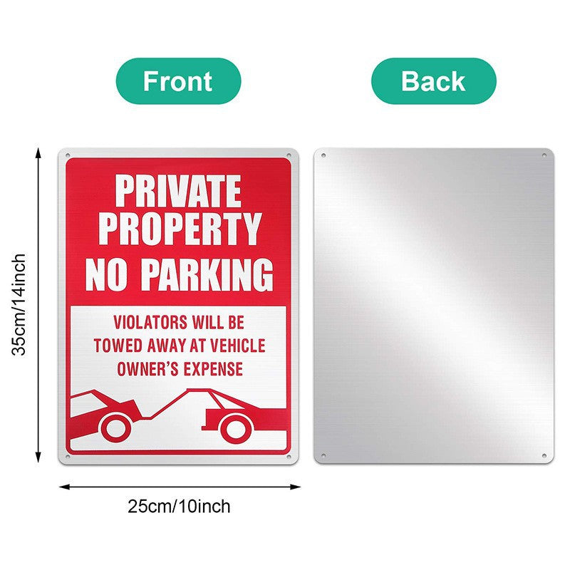 no parking warning sign English aluminum plate reflective film NO PARKING sign