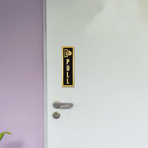 3D three-dimensional acrylic sliding door pull push sign department sign advertising office door