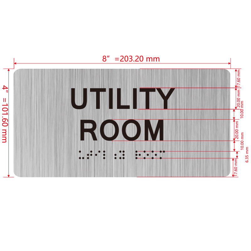 building sign 8X4 inch touch braille sign Braille BUILDING SIGN