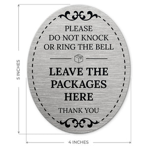 please put the back door sticker wall sticker and leave packages here sign