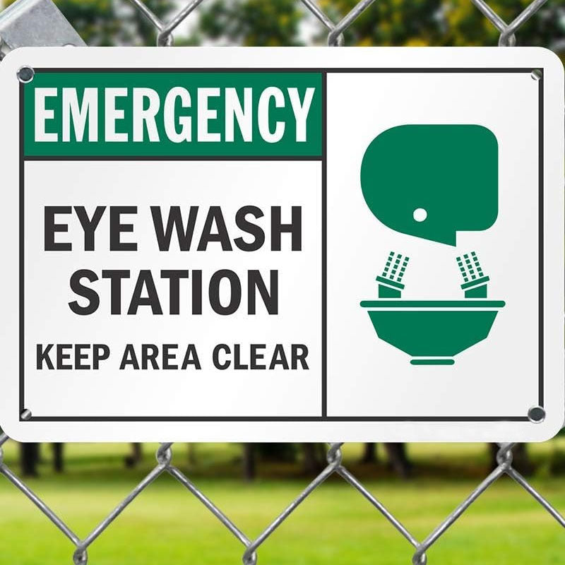 Eye Washing Station Signs Reflective Emergency Eye Washing Station Signs OSHA Safety Signs