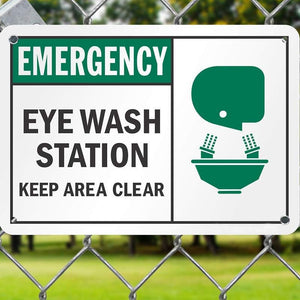 Eye Washing Station Signs Reflective Emergency Eye Washing Station Signs OSHA Safety Signs