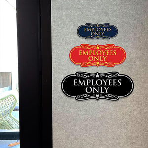 employees only Customers stop Acrylic Employees only Safety warning signs