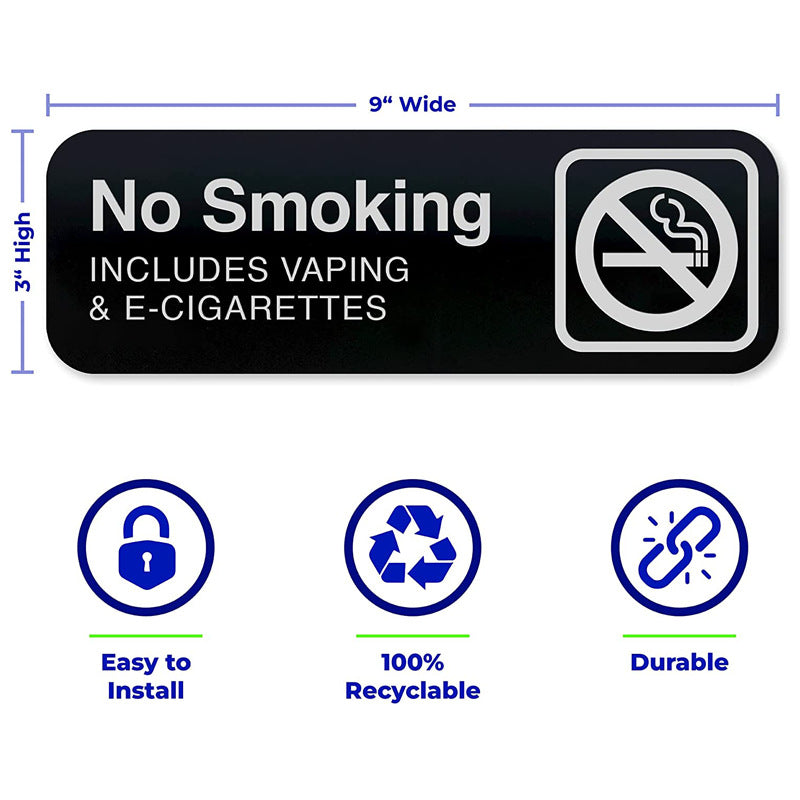 Business Non-Smoking Facility Signs No Smoking Signs Double Sided Mounting Tape - Easy to Install Acrylic Signs