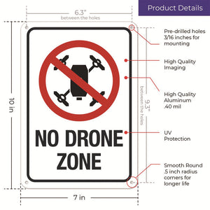 home warning sign aluminum plate reflective film NO DRONE ZONE sign