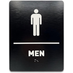 special aluminum-plastic panel toilet signage three-dimensional braille RESTROOM prompt sign raised text sign