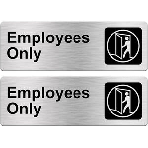 Customized Special Auction Employee Signage Only, Brushed Aluminum, Employees Only Signed staff only