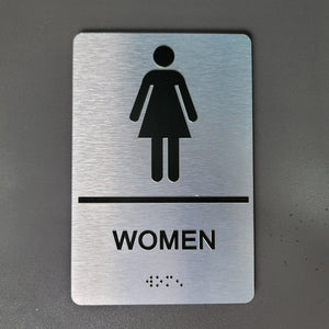 Braille signage Men's and women's toilets Touch MEN WOMEN Braille signage