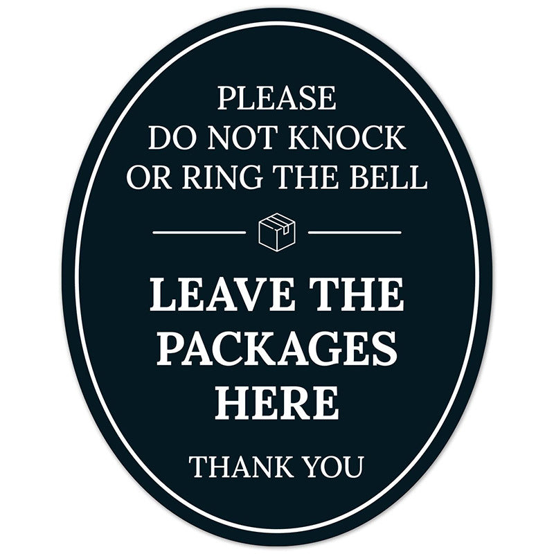 please put the back door sticker wall sticker and leave packages here sign