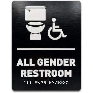 special aluminum-plastic panel toilet signage three-dimensional braille RESTROOM prompt sign raised text sign