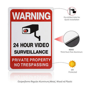 Private Property No Trespass Sign Outdoor Video Surveillance Sign Sign 10 x 7 inches