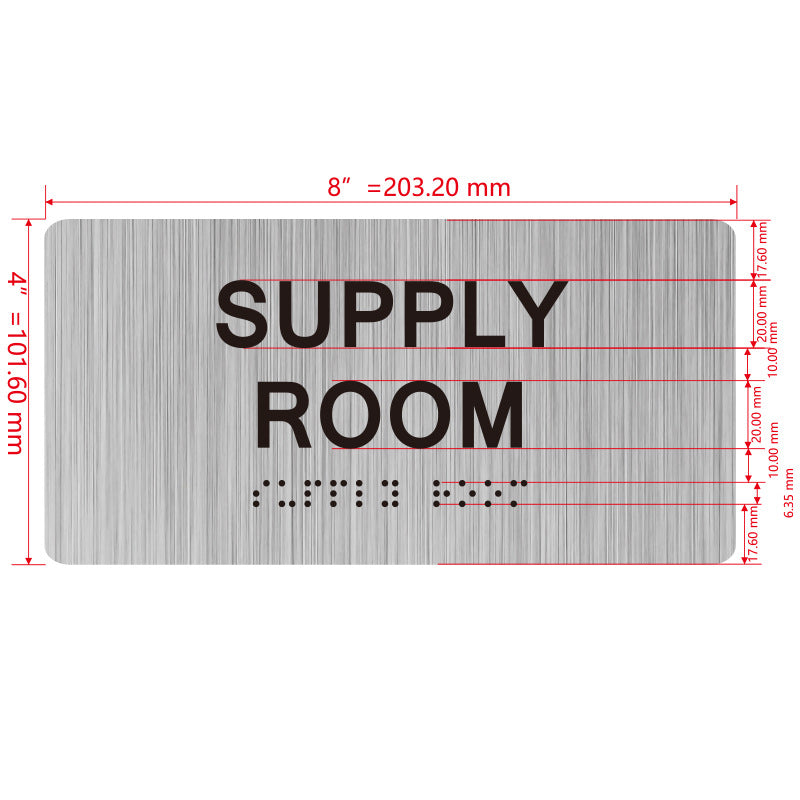 building sign 8X4 inch touch braille sign Braille BUILDING SIGN