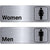 brushed aluminum restroom sign, male and female 9 x 3 inch bathroom door sign restroom sign