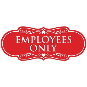 employees only Customers stop Acrylic Employees only Safety warning signs