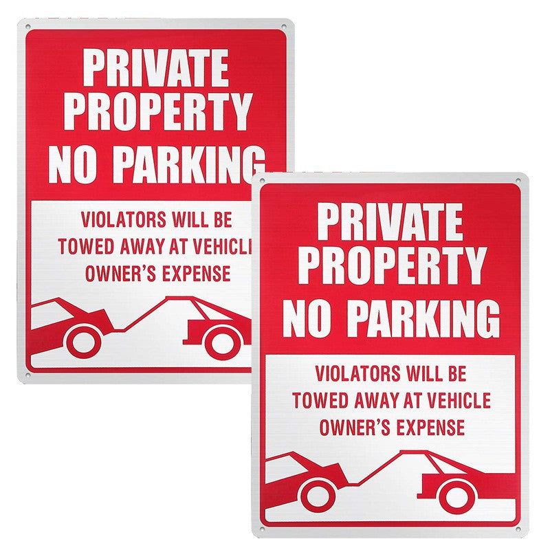 no parking warning sign English aluminum plate reflective film NO PARKING sign