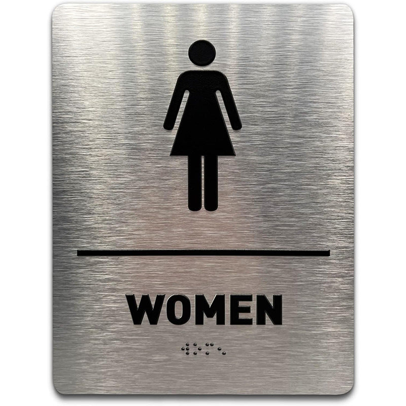 Braille signage Men's and women's toilets Touch MEN WOMEN Braille signage