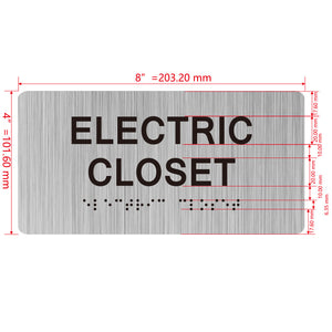 Electrical Cabinet Signs - ADA-compliant utility signs, raised letters, level 2 braille