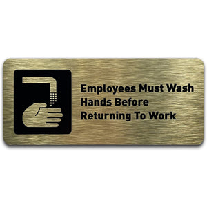 Employees Must Wash Hands Before Returning to Work Sign Signs