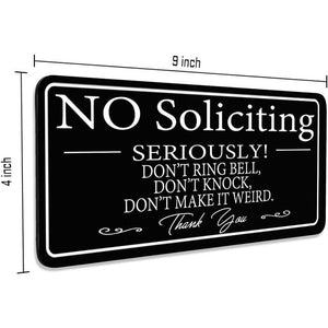 Spot black acrylic No soliciting sign Company office sign No soliciting sign House number