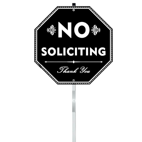 Refuse to promote yard signs with poles reflective warning signs aluminum signs no soliciting signs