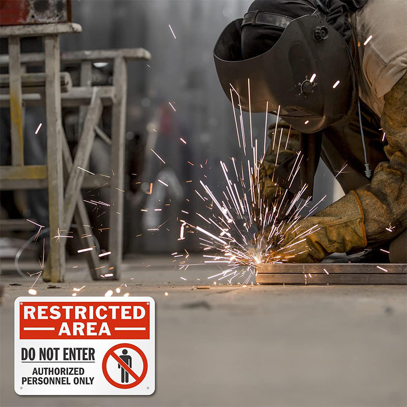 Restricted Area - No Entry, Authorized Personnel Only Aluminum Reflective Safety Warning Signs Signs