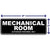 Standard mechanical room door/wall sign - black single size black nameplate other processed acrylic sign