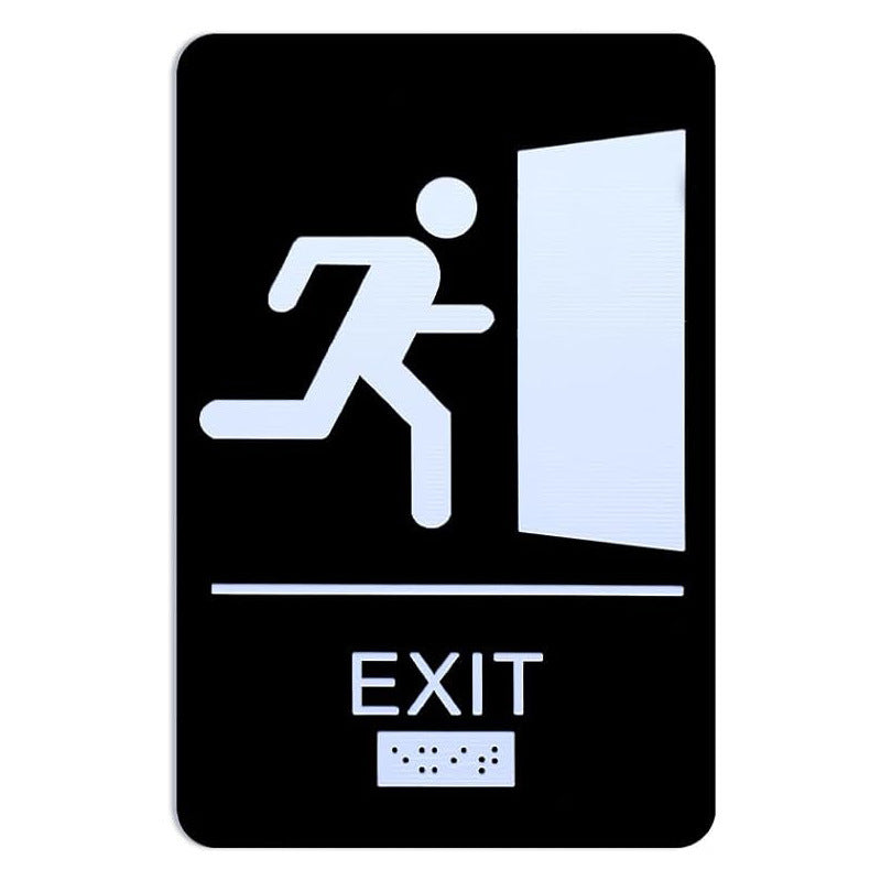 Braille safety exit signs Fire evacuation channel Emergency warning signs