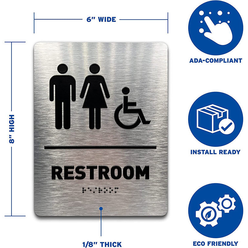 Women/Wheelchair Restroom ADA Compliant sign Braille