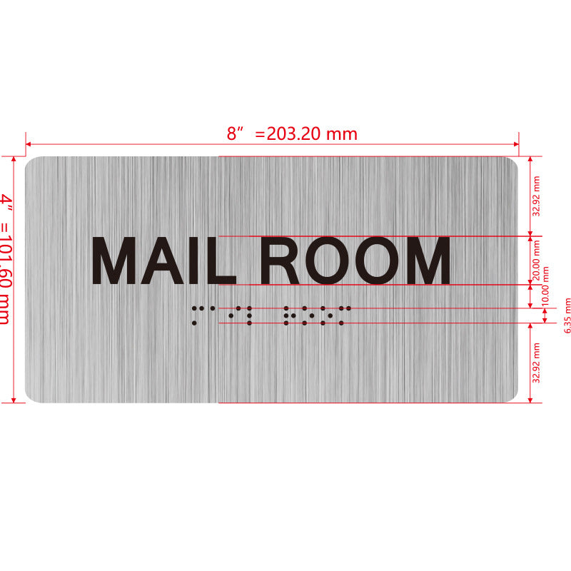 building sign 8X4 inch touch braille sign Braille BUILDING SIGN