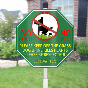 Factory customized puppy poop, please clean the lawn in time, prompting metal floor inserts with supporting grass signs