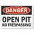 Dangerous Open Pit, No Entry Signs US OSHA Occupational Safety and Health Warning Signs