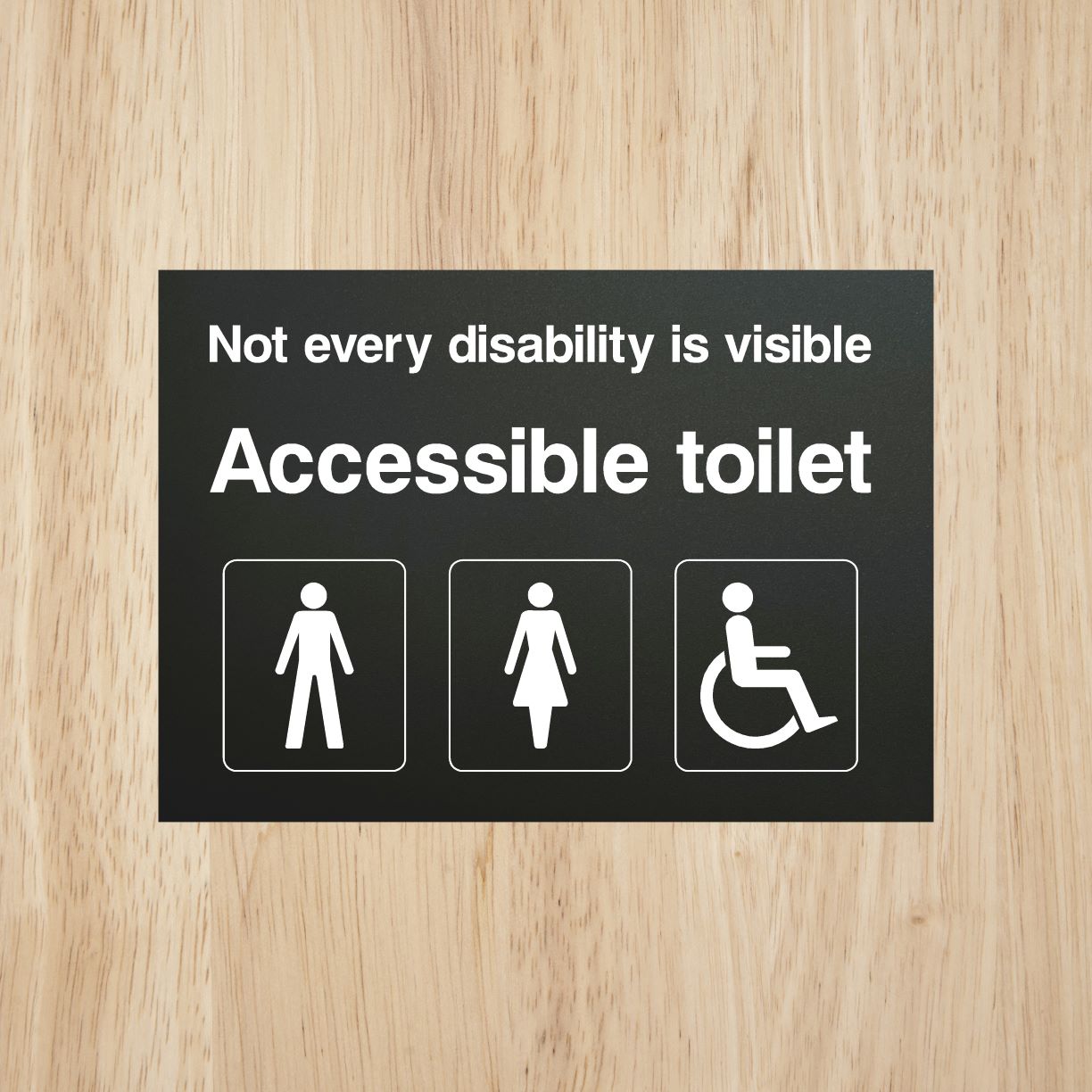 Accessible Toilet Sign Midnight Black Landscape