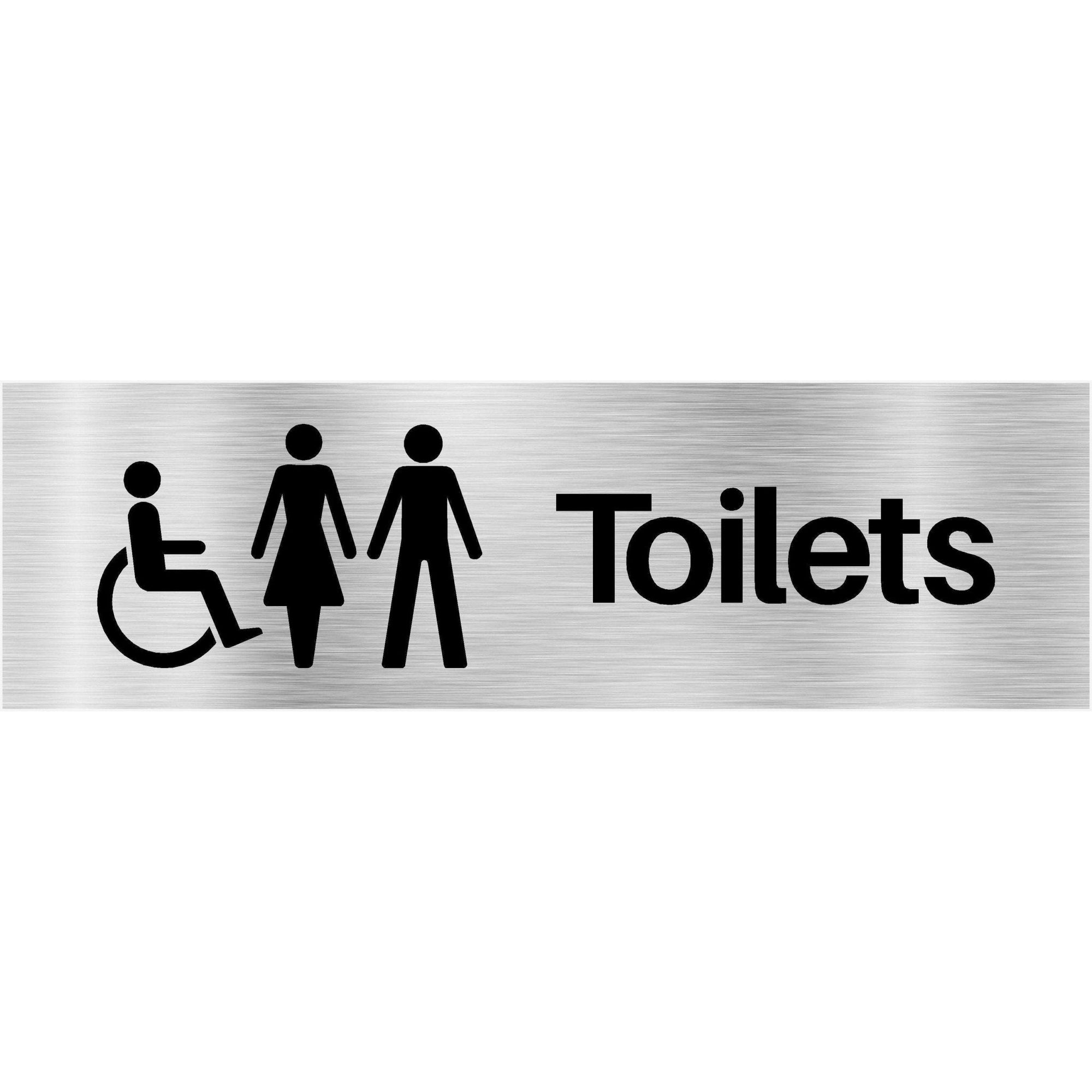 Accessible & Unisex Toilets Sign Brushed Silver