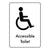 Accessible White Toilet Sign